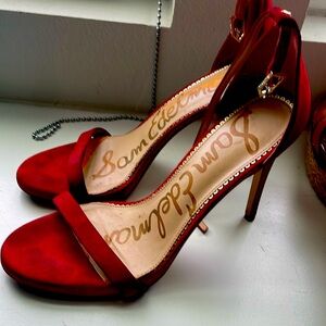 Sam Edelman Red Suede Stilettos 10.5
